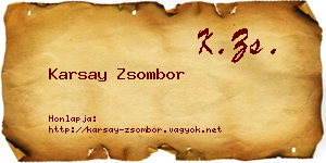 Karsay Zsombor névjegykártya